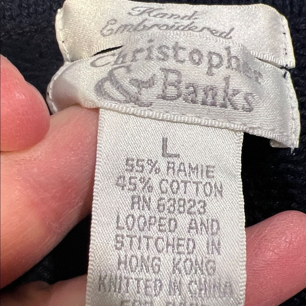 Christopher‎ & Banks - M, Navy Sweater with Animal Motif - Picture 6 of 7